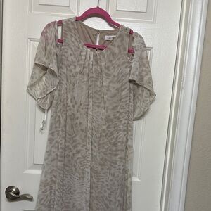 Calvin Klein Beige Pleated Dress